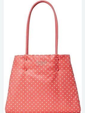 Kate Spade Everything Puffy Dots Large Tote Pink Polka Dot Shoulder Bag NWT